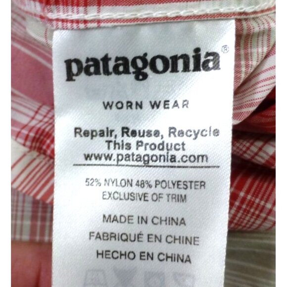 Patagonia Shirt Mens Large Red Plaid Button Up Fishing Long Sleeve Outdoors - Picture 5 of 14